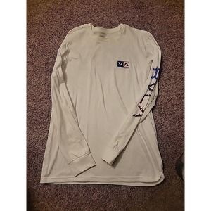 RVCA Long Sleeve T-Shirt Men's Size Large White Standard Tee Casual Active
